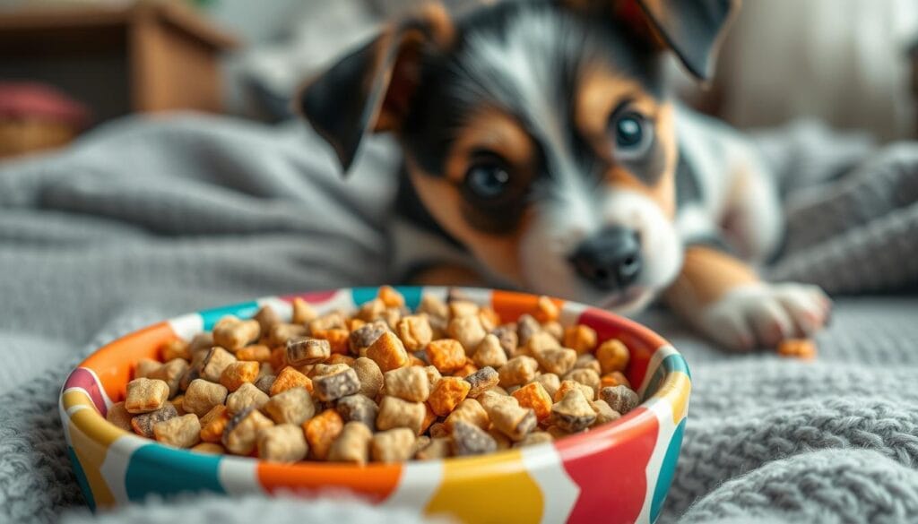 Dry puppy kibble Dry puppy kibble